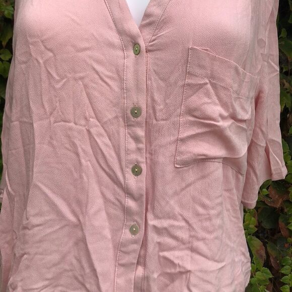 Chloe & Katie Crepe Button Front Shirt Size Small - Picture 3 of 8